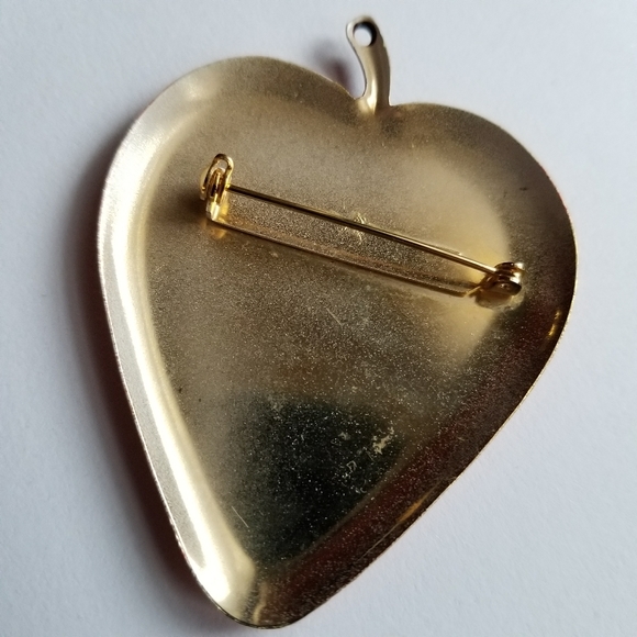 Strawberry brooch painted metal enamel red pin fruit - Picture 6 of 6